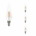 Bulbrite LED Filament 4W, Dimmable Prism Bulbs, Clear Glass, E12 Base, 3000K, 350 Lm, 4PK 862861
